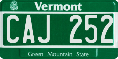 VT license plate CAJ252
