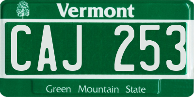 VT license plate CAJ253