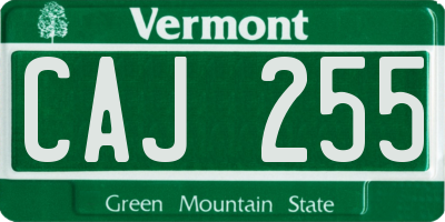 VT license plate CAJ255
