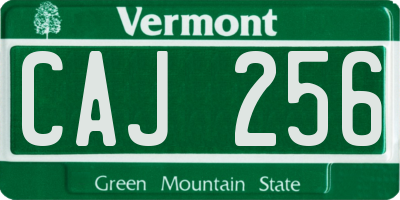 VT license plate CAJ256