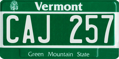 VT license plate CAJ257