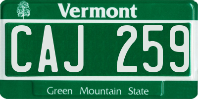 VT license plate CAJ259