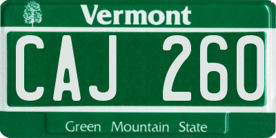 VT license plate CAJ260