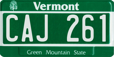 VT license plate CAJ261