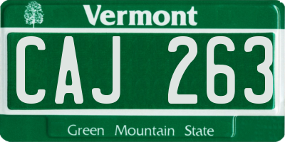 VT license plate CAJ263