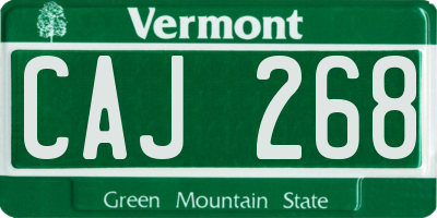 VT license plate CAJ268