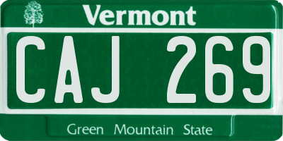 VT license plate CAJ269