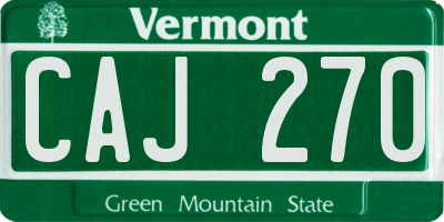 VT license plate CAJ270