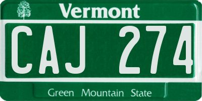 VT license plate CAJ274
