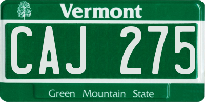 VT license plate CAJ275