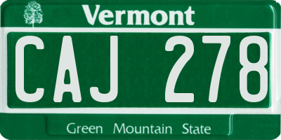 VT license plate CAJ278