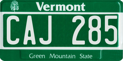 VT license plate CAJ285
