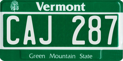 VT license plate CAJ287
