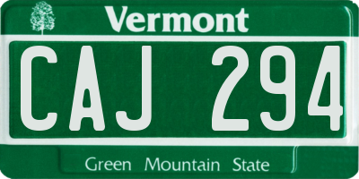 VT license plate CAJ294