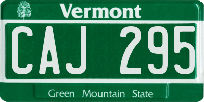 VT license plate CAJ295
