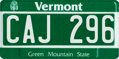VT license plate CAJ296