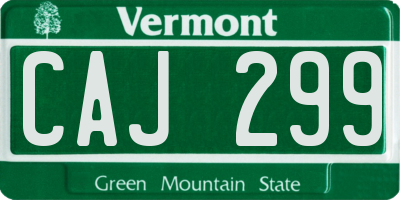 VT license plate CAJ299