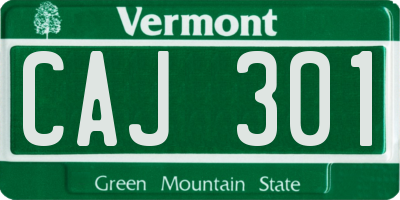 VT license plate CAJ301