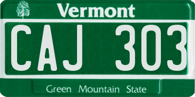 VT license plate CAJ303