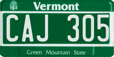 VT license plate CAJ305