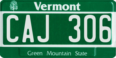 VT license plate CAJ306