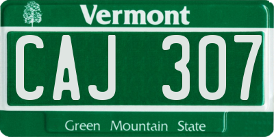 VT license plate CAJ307