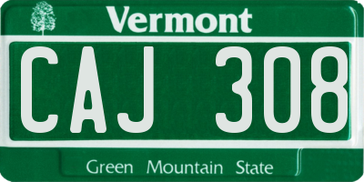 VT license plate CAJ308