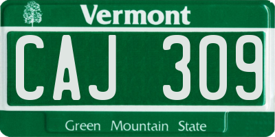 VT license plate CAJ309