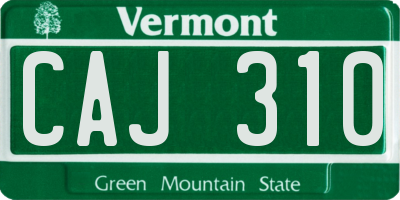 VT license plate CAJ310