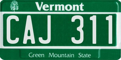 VT license plate CAJ311
