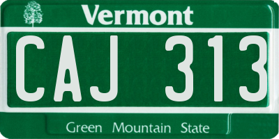 VT license plate CAJ313