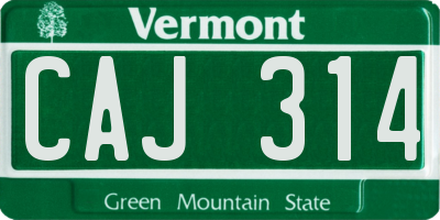 VT license plate CAJ314