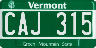 VT license plate CAJ315