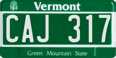 VT license plate CAJ317