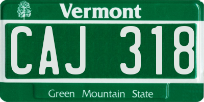 VT license plate CAJ318