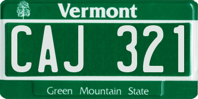 VT license plate CAJ321