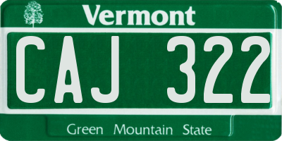 VT license plate CAJ322