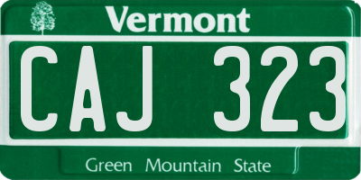 VT license plate CAJ323