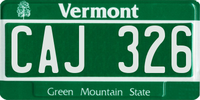 VT license plate CAJ326