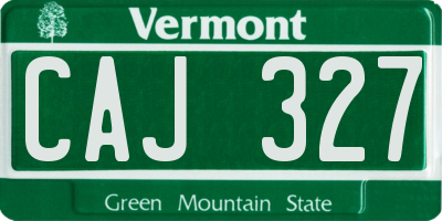 VT license plate CAJ327