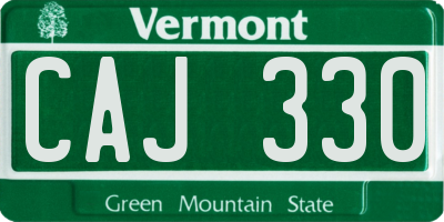 VT license plate CAJ330