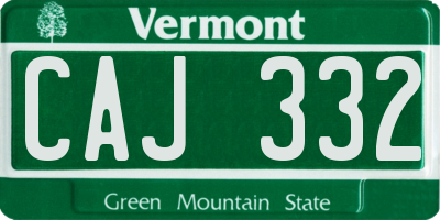 VT license plate CAJ332