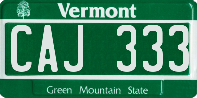 VT license plate CAJ333