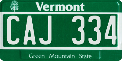 VT license plate CAJ334