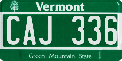 VT license plate CAJ336