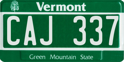 VT license plate CAJ337