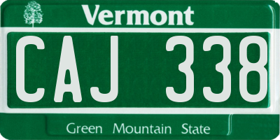 VT license plate CAJ338