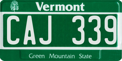 VT license plate CAJ339