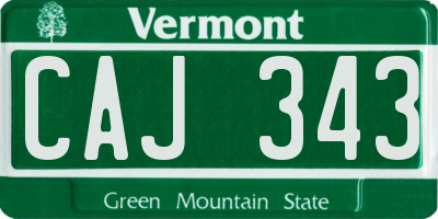 VT license plate CAJ343