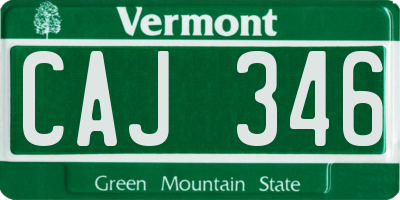 VT license plate CAJ346
